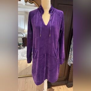 Lilly Pulitzer Purple Long Sleeve Velour Dress with pockets